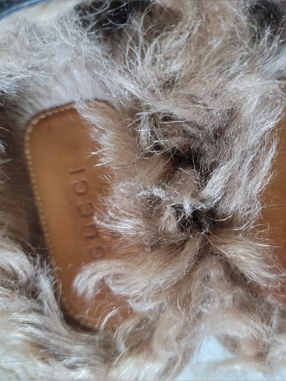 Gucci - Black Princeton Leather Fur Lined Mules - size 38 - Picture 5 of 8